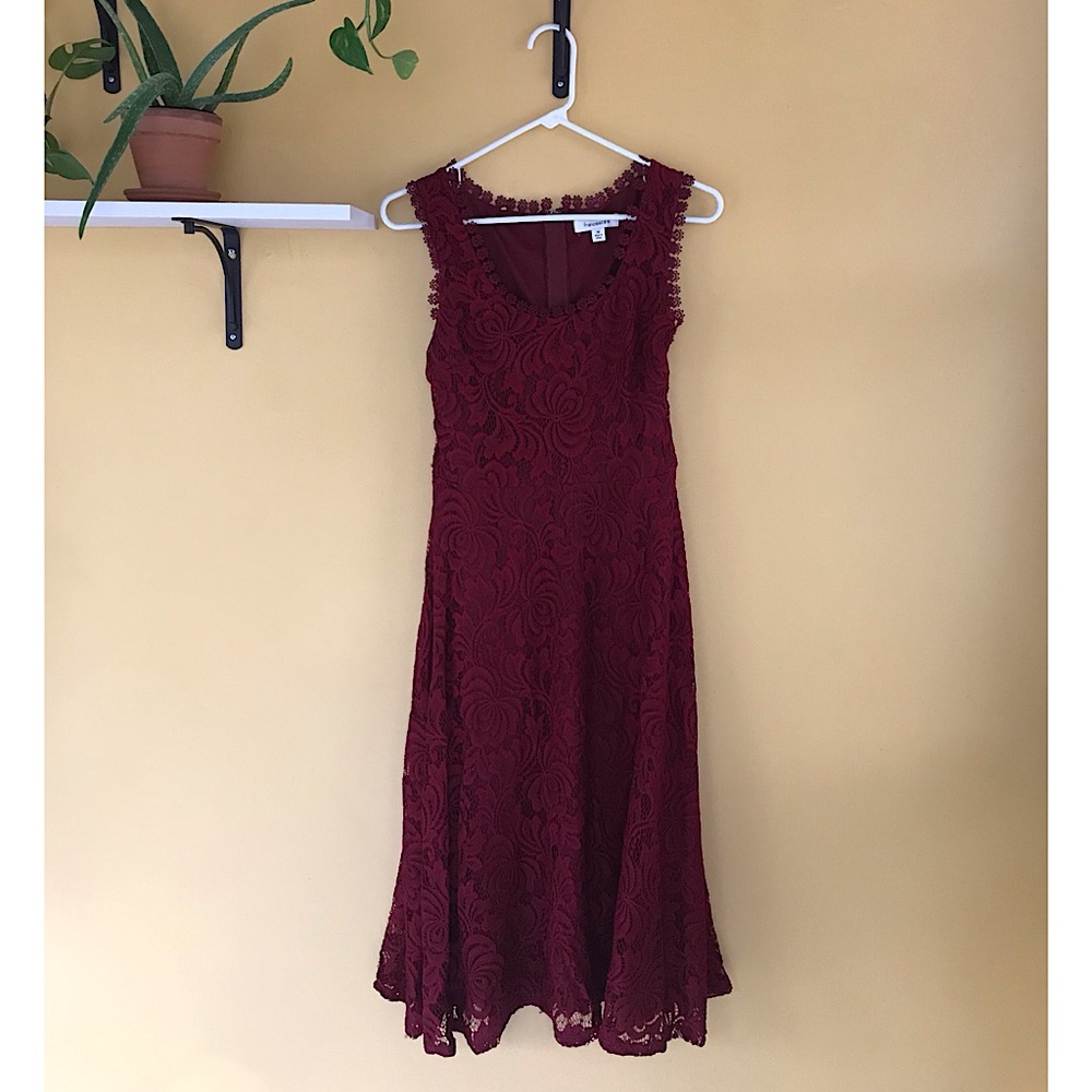 Dark Red Lace Dress